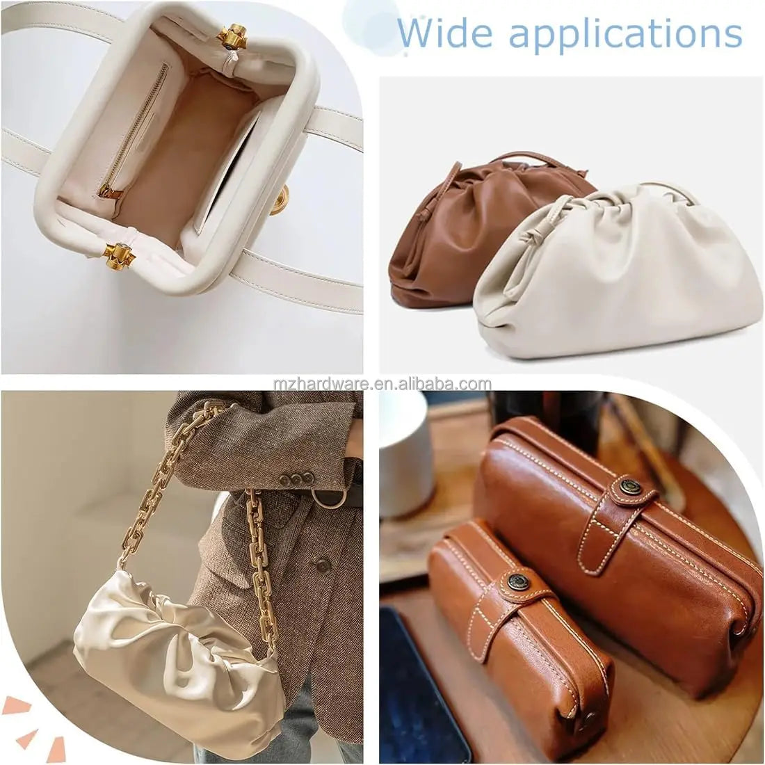 MZ16/18/19/20cm Classic Aluminum Tube Frame Clutch Striped Ladies' Dinner Bag for Handbag Wallet Purse Frame