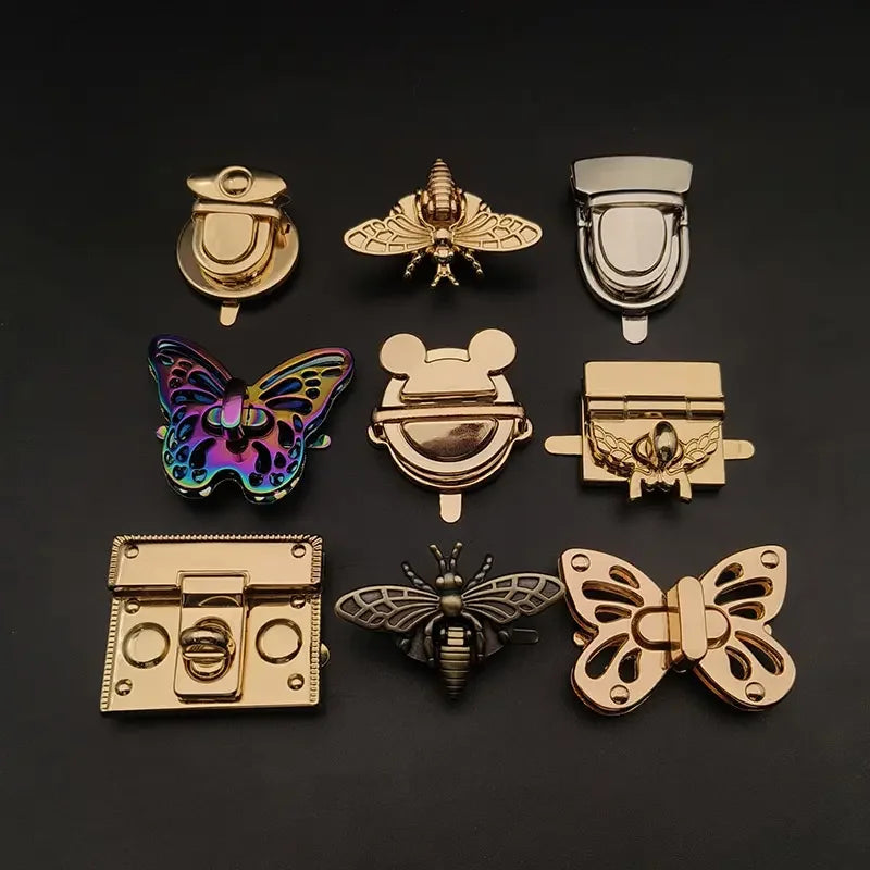 MZhardware Fashion Various Shapes of Handbag Buckles Decorative Handbag Interlock Diy Handmade Metal Twist Locks for Handbags