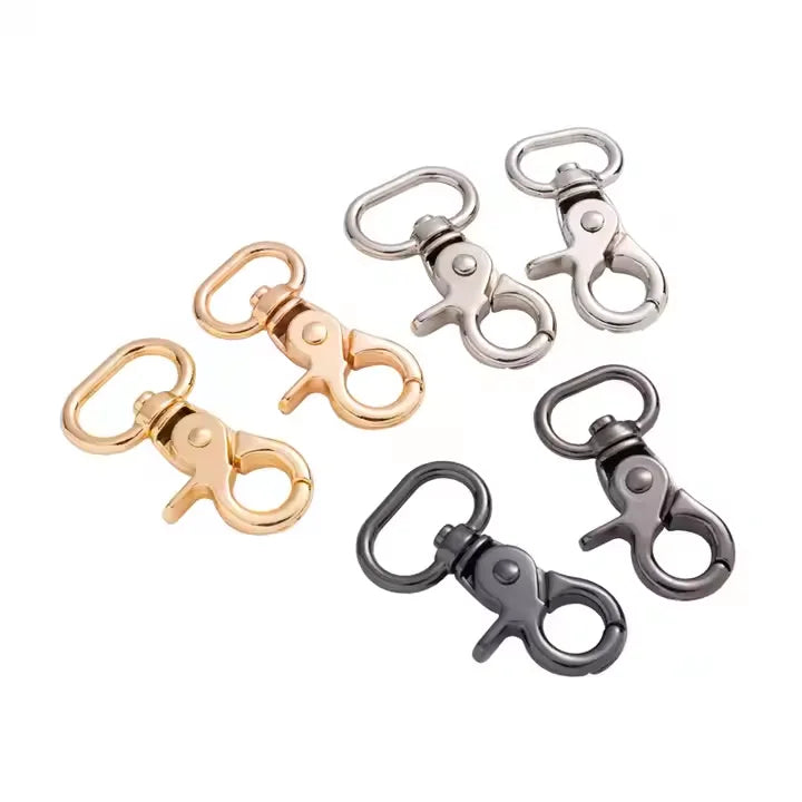 Custom Logo Metal Luggage Accessory Swivel Lobster Handbag Snap Hook Bag Accessories Lobster Clasps Dog Hook  for Bag Making