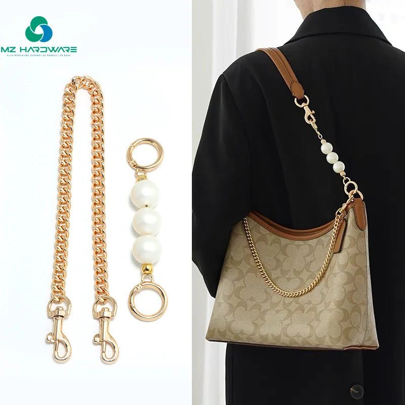 Fashion Bag Stray DIY Large Pearl Purse Handle Bag Pendant Handbag Chain Replacement Accessories Decorative Strap Bucket Bag