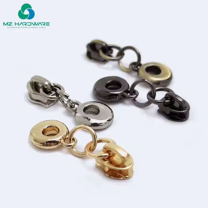 Customized Size Metal Hardware Accessories Zipper Slider Cat Eye Style for Diy Handmade Luggage