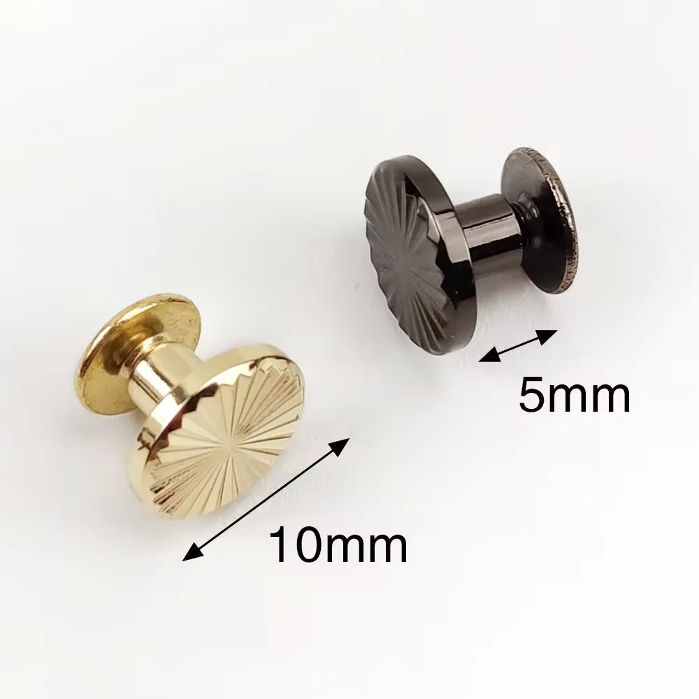 MZhardware New Design Double Cap Rivets Stainless Steel Chicago Screw Black for Leather Belt Bags