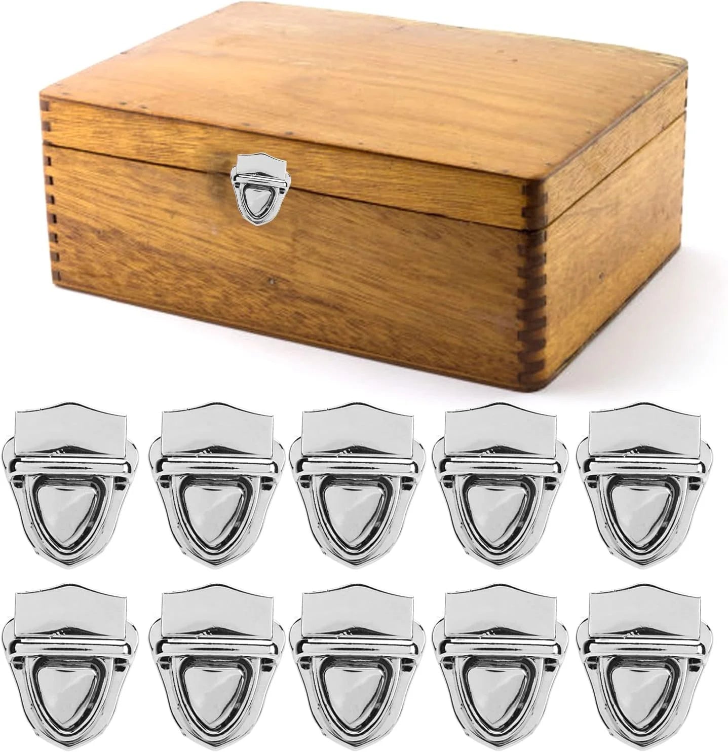 MZ Hardware Tuck Lock Clasp Catch Purse Thumb Buckle Purse Classic Glossy Alloy Purse Thumb Lock for DIY Wallet Leather Bag