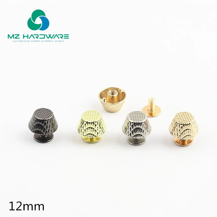 MZ Hot Selling Metal Bag Feet Metal Rivet Studs Leather Clothing Round Bucket Rivets for Handmade Leather Goods Bags