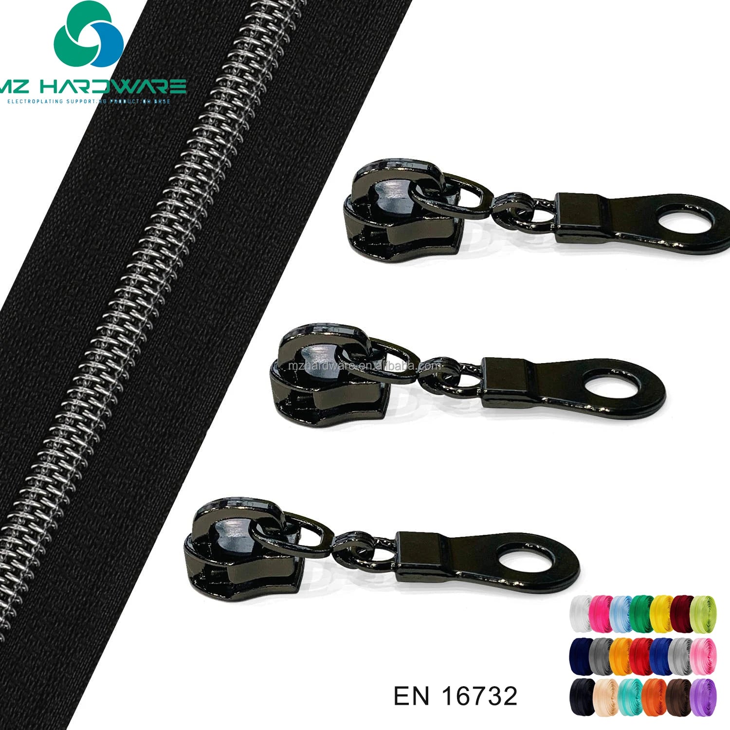 Eco-friendly  Metal Zipper Head Zipper Pull #3/5/8 Custom Color Metal for Bag  Clothing Coat Bag Sewing Multi-color Close-End