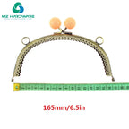 MZ Pearl Candy Bead Bronze Metal Clasp for Purse Handmade Sewing Frame for Bags With Dual Hang Rings Purse Frame