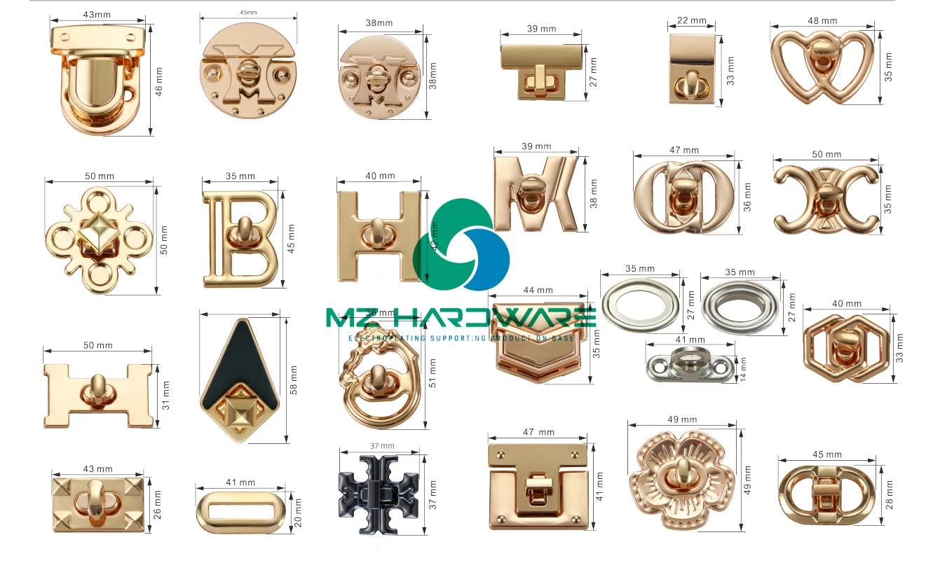 Customised  Metal Clasp Turn Twist Lock for DIY Craft Fashion Shoulder Bag Purse Handbag Hardware