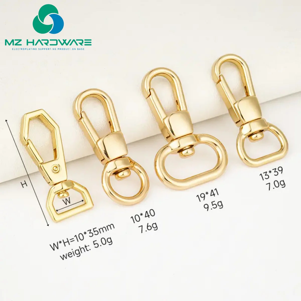 Customized Bag Accessories Swivel Trigger Lobster Clasps Gold Metal Solid Brass Swivel Snap Hook for Luggage