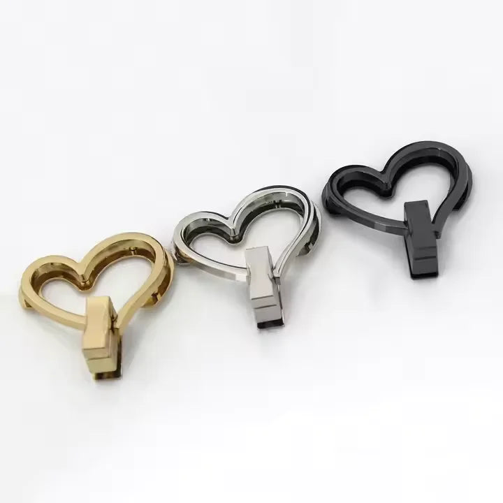 MZ Hardware Bag Accessories Handbag Clasp Closure Bag Hardware Swivel Twist Turn Locks Love Heart Shaped Locks for Bag Making