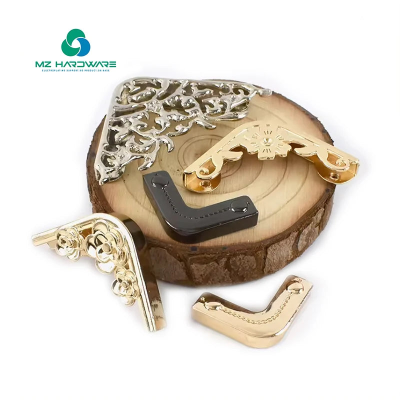 High Quality Gold Silvery Decorative Flat Angle Bag Edge Corner Metal Bag Accessories Metal Notebook Edge Corner