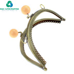 MZ Pearl Candy Bead Bronze Metal Clasp for Purse Handmade Sewing Frame for Bags With Dual Hang Rings Purse Frame