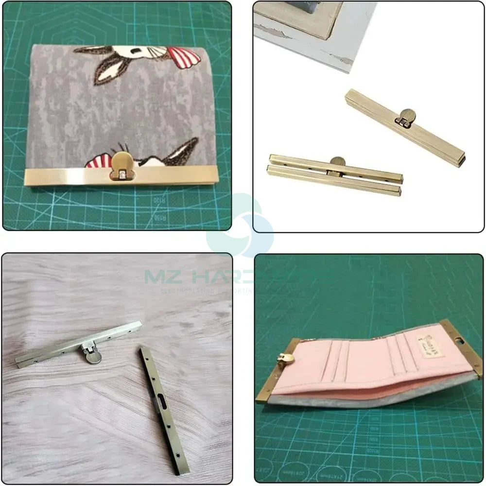 MZ Purse Clasp Purse Frame Kiss Clasp Vintage Pattern Bag Frame Buckle Handle DIY Craft Metal Bag Making Hardware Accessories