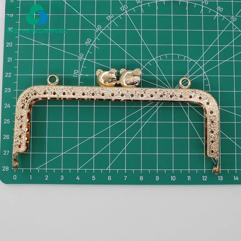 MZhardware 8.5/10.5/12.5 CM Cat Head Round and Square Metal Purse Frame Handle for Clutch Bag Accessories Kiss Clasp Lock
