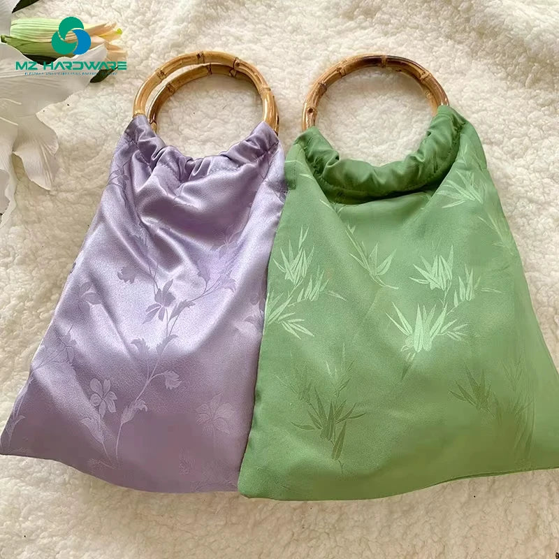 MZ 15CM Natural Bamboo Handles for Purse Handbag Handle Replacement DIY  U-shaped Hardware Woven Accessory Purse Frame