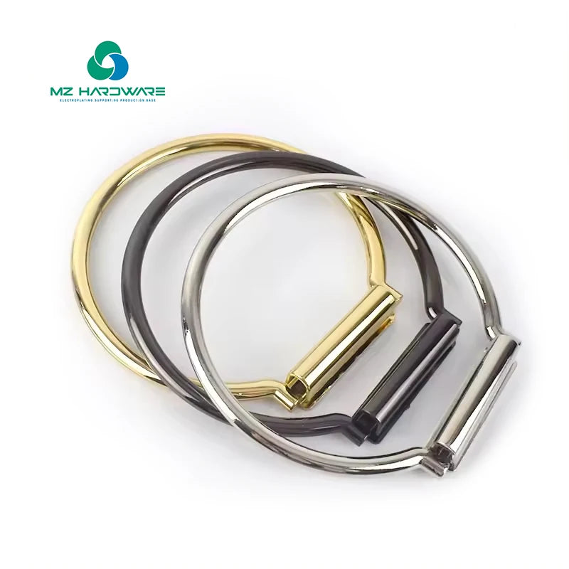 Factory Direct Sale Handbag Hardware Accessory Metal Handle for Making Bags Handle Bags D Ring Bag Handle