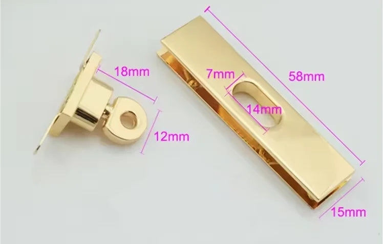 Custom Turn Twist Lock Bag Accessories Fashion Locks for Handbags Luxury Purse Lock for Leather Bags