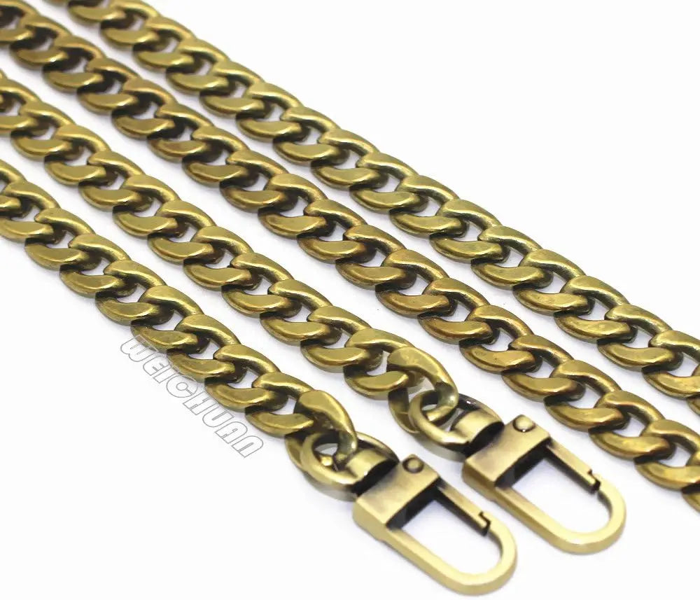 DIY Bag Accessories Iron Flat Chain Strap Purse Straps with Metal Buckles Shoulder Cross Body Replacement Straps