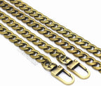 DIY Bag Accessories Iron Flat Chain Strap Purse Straps with Metal Buckles Shoulder Cross Body Replacement Straps