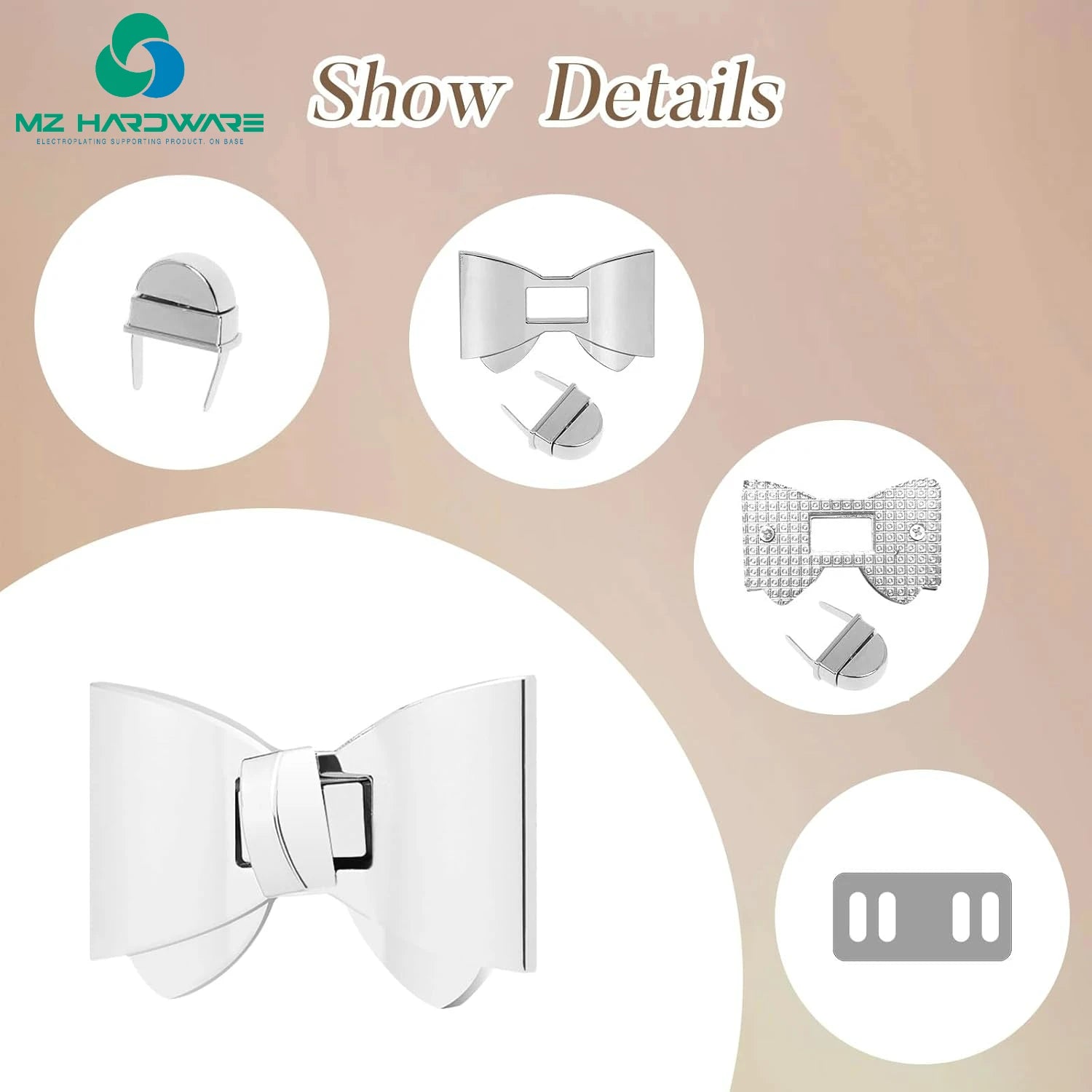Bowknot Turn Lock Clasp Hardware Purse Twist Turn Locks Purse Bag Closure Clasp for DIY Purse Handbag Making Accessories
