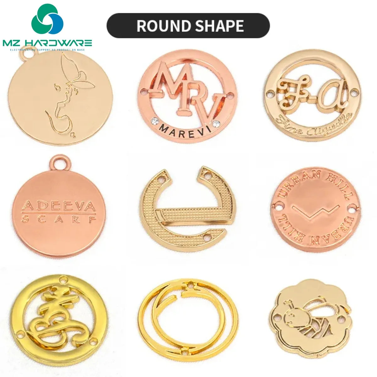 Customized Metal Logo Tag Hardware Accessories Tags Bags Metal Plate Tags With Logo for Clothing