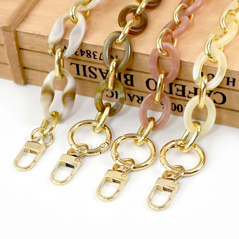 Fashion Women's Bag Straps High Quality Bag Handle  Handbag Accessories Key Chain Plastic Acrylic Bag Chain