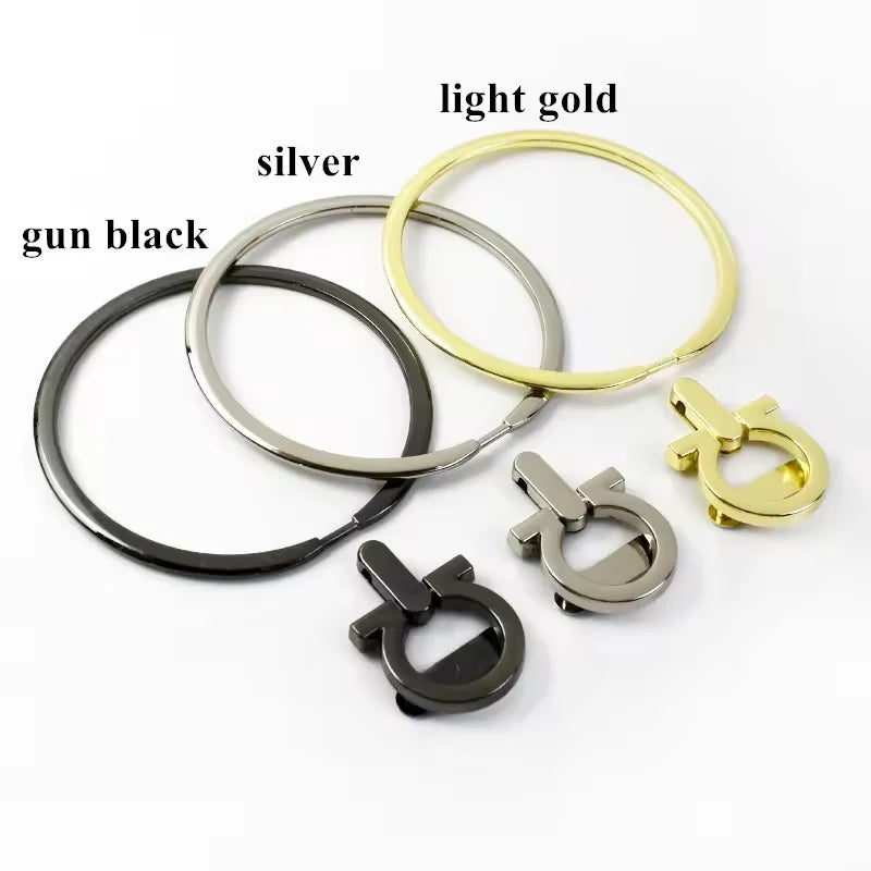 Wholesale Price Handbag Hardware Accessory Leather Handles for Big Ring Metal Purse Frame Handle