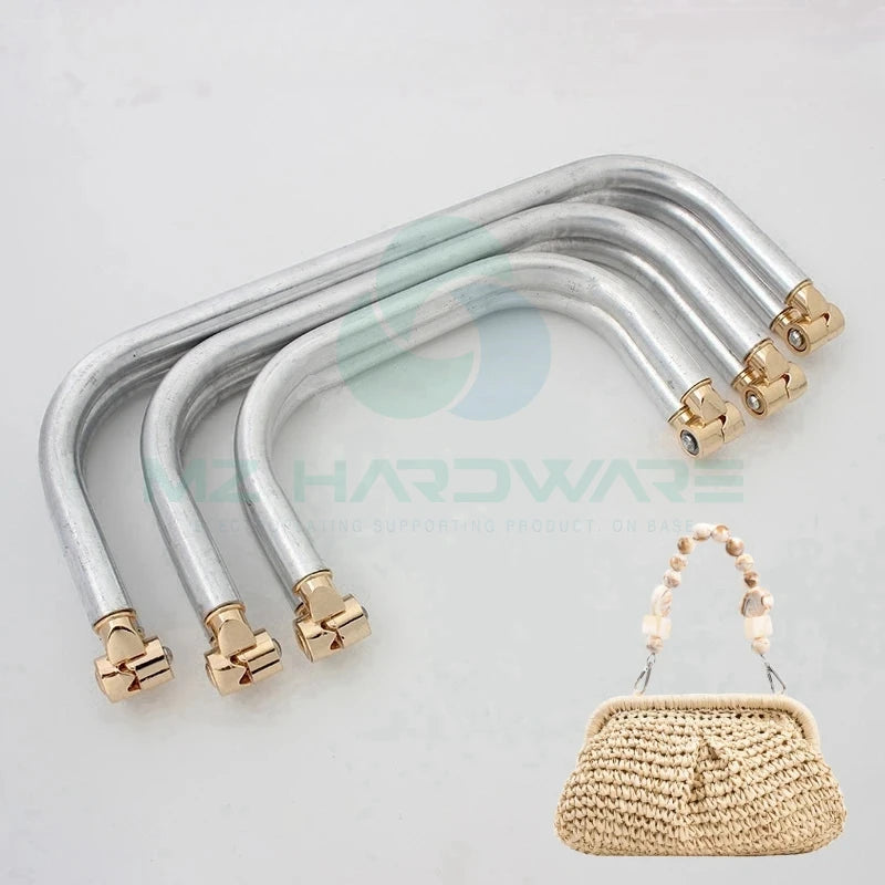 MZhardware15/19/21/25cm Aluminium Tube Purse Frame for Woven Handbags Clutch Pouch DIY Bag Metal Hardware Handmade Materials