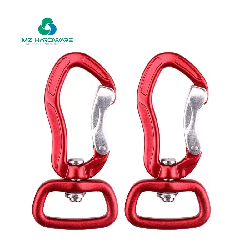 Customization Aluminum Carabiner Swivel Locking Carabiner Metal Snap Hook Pet Dog Leash Harness Accessory