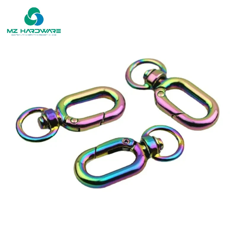 MZ DIY Oval Spring Openable Leather Bag Handbag Strap Buckle Connect Keyring Pendant Key Dog Chain Snap Clasp Clip Carabiner