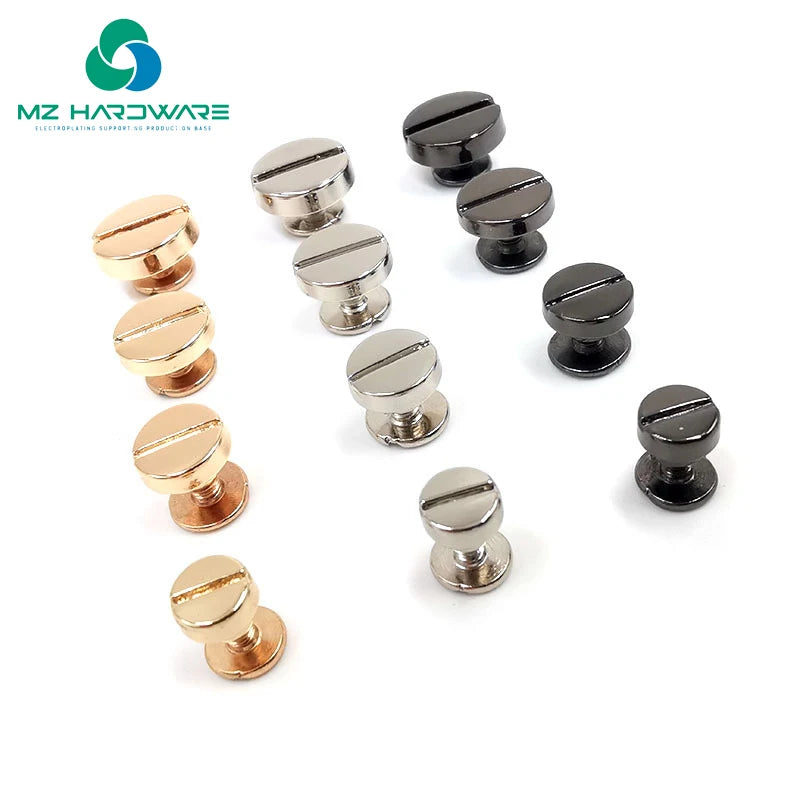 MZ Customized Color Chicago Screws Stainless Steel Decorative Round Head Button Rivets Studs Different Shapes for Leather Belt