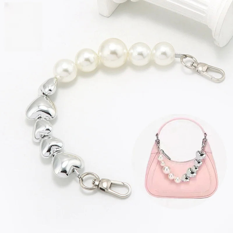 MZhardware Pearl Purse Chain Extender Bag Strap Extension Purse Strap Adjustable Replacement for Women Purse Bag Making Supplies
