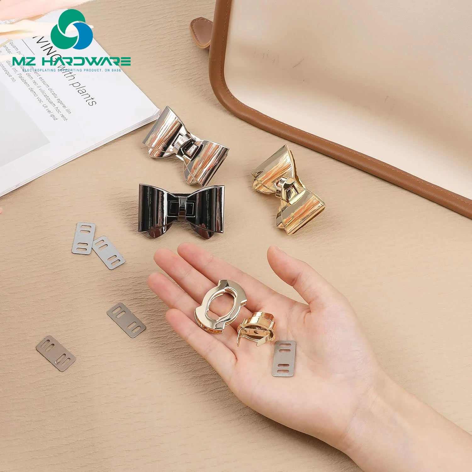 Bowknot Turn Lock Clasp Hardware Purse Twist Turn Locks Purse Bag Closure Clasp for DIY Purse Handbag Making Accessories