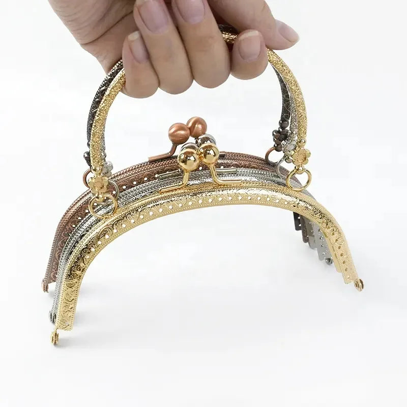 MZhardware 16.5cm Professional Ethnic Iron Bag Frame Portable Handbag Hardware Accessories Durable Replaceable Decorative Bag