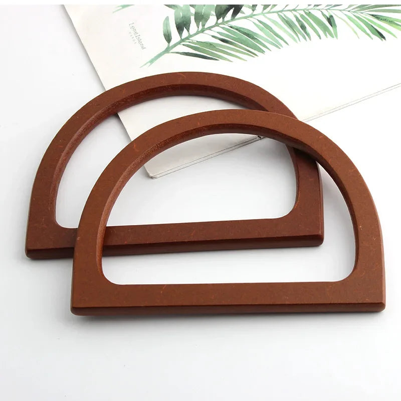 Spot Package Simple and Stylish Wooden Handle D-shaped Handle Replacement Parts DIY Wallet Handbag Handcraft Bag Handle