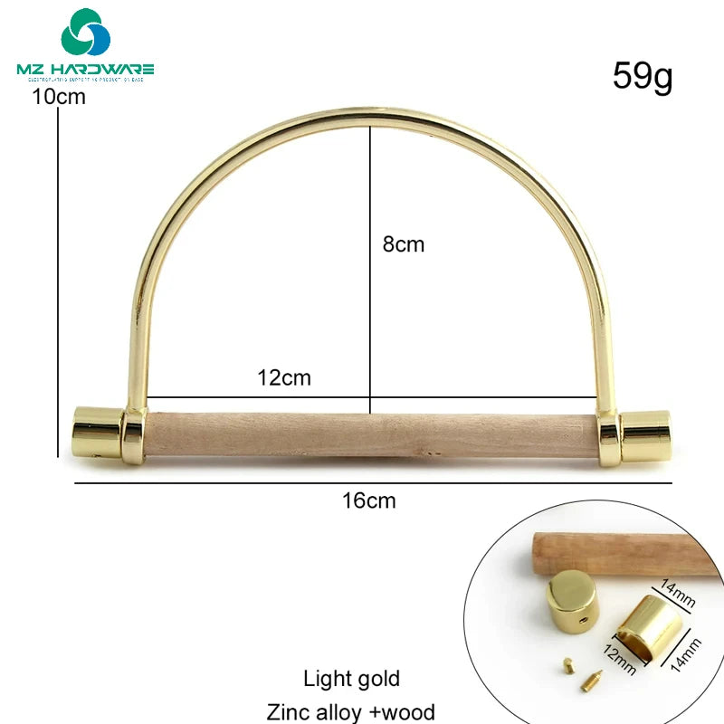 MZhardware High-Grade Women Wallet D-Shaped Replacement Metal Handbag Handles Other Bag Parts & Accessories