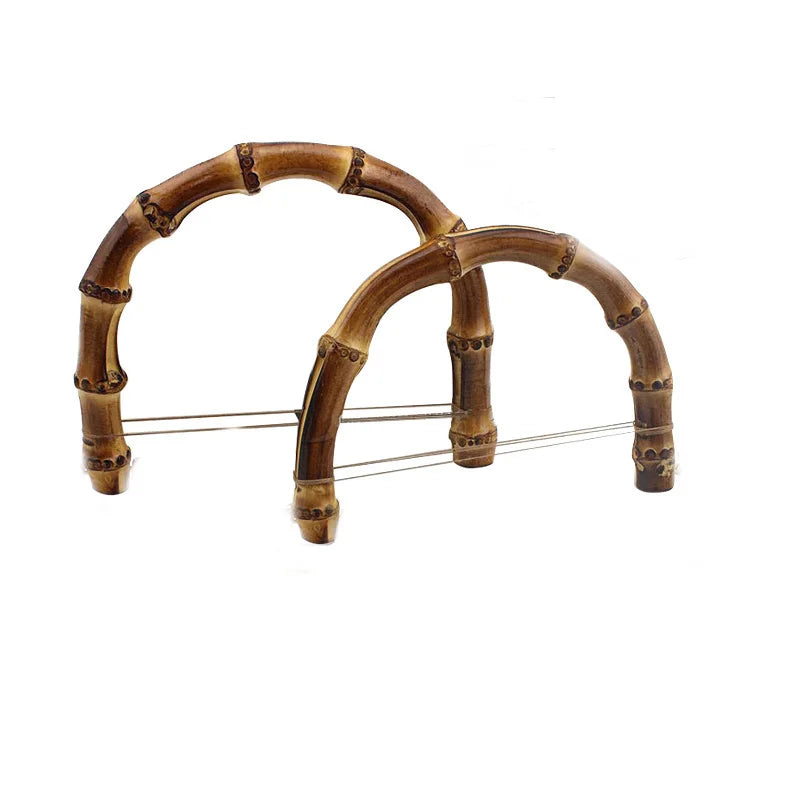 Factory Wholesale  Natural Real Half Round U Shape 10cm 12cm 14cmGold Large Bamboo Style Top Handle Purse for Bags Accessories