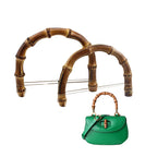 Factory Wholesale  Natural Real Half Round U Shape 10cm 12cm 14cmGold Large Bamboo Style Top Handle Purse for Bags Accessories