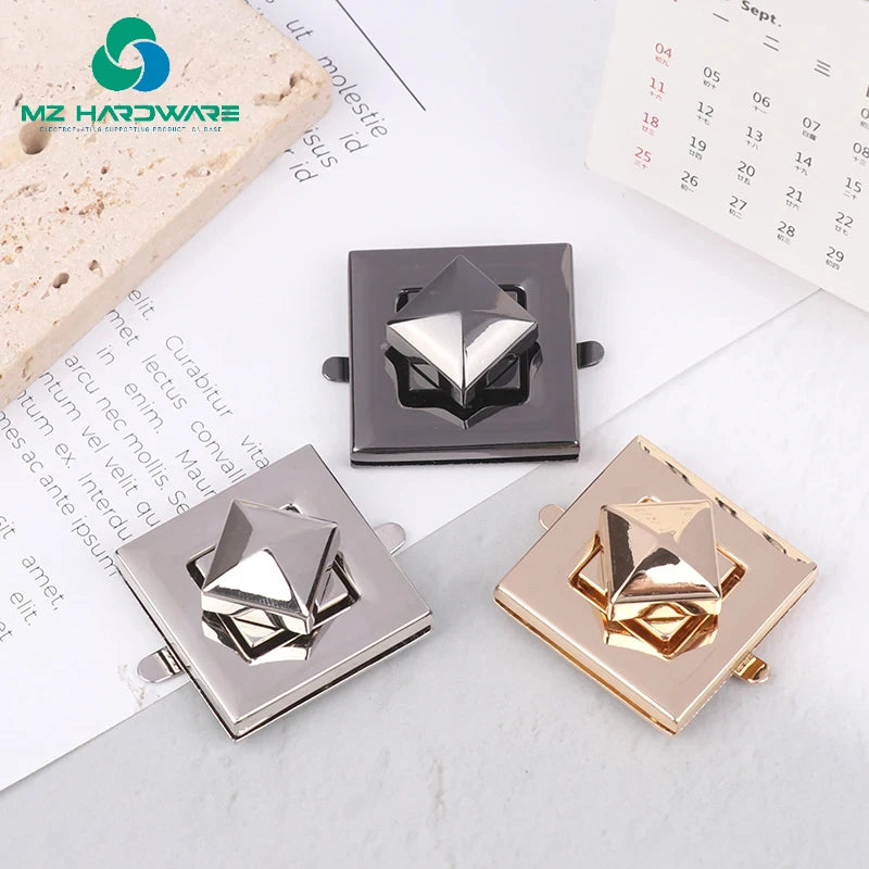 MZhardware Square Shape Clasp Turn Lock Twist Locks for DIY Women Bag Messenger Handbag Purse Hardware Luggage Bags Accessories
