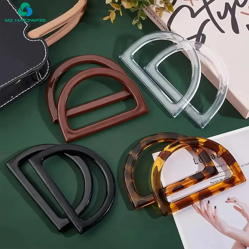 MZhardware  D-shaped Bag Handle Replacement Semi-circular Handle Flat Plastic Bag Handles for DIY Purse Handbag Accessories