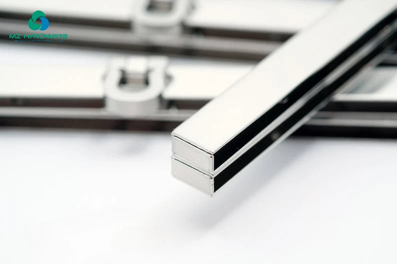 Open Clasp Brushed Gunmetal/Antique/Pure Black Clutch Straight Channel Wallet Frame, Purse Frame