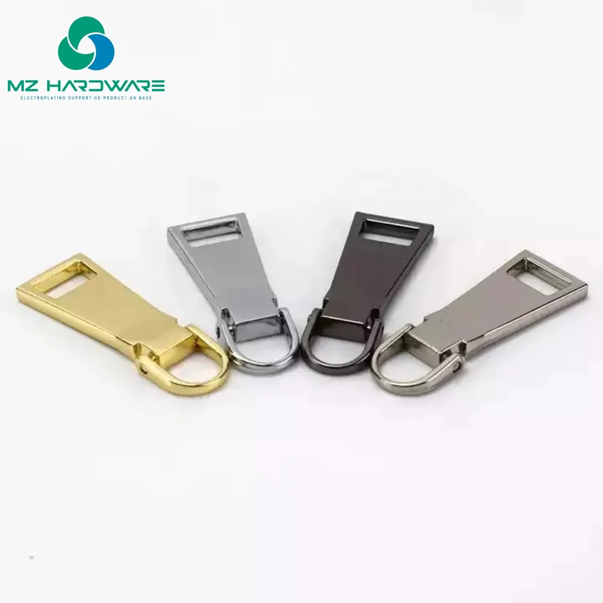 Custom Logo Letter Gold Metal Plating Handbag Accessories Zipper Pull Lock Head Zipper Slider and Puller