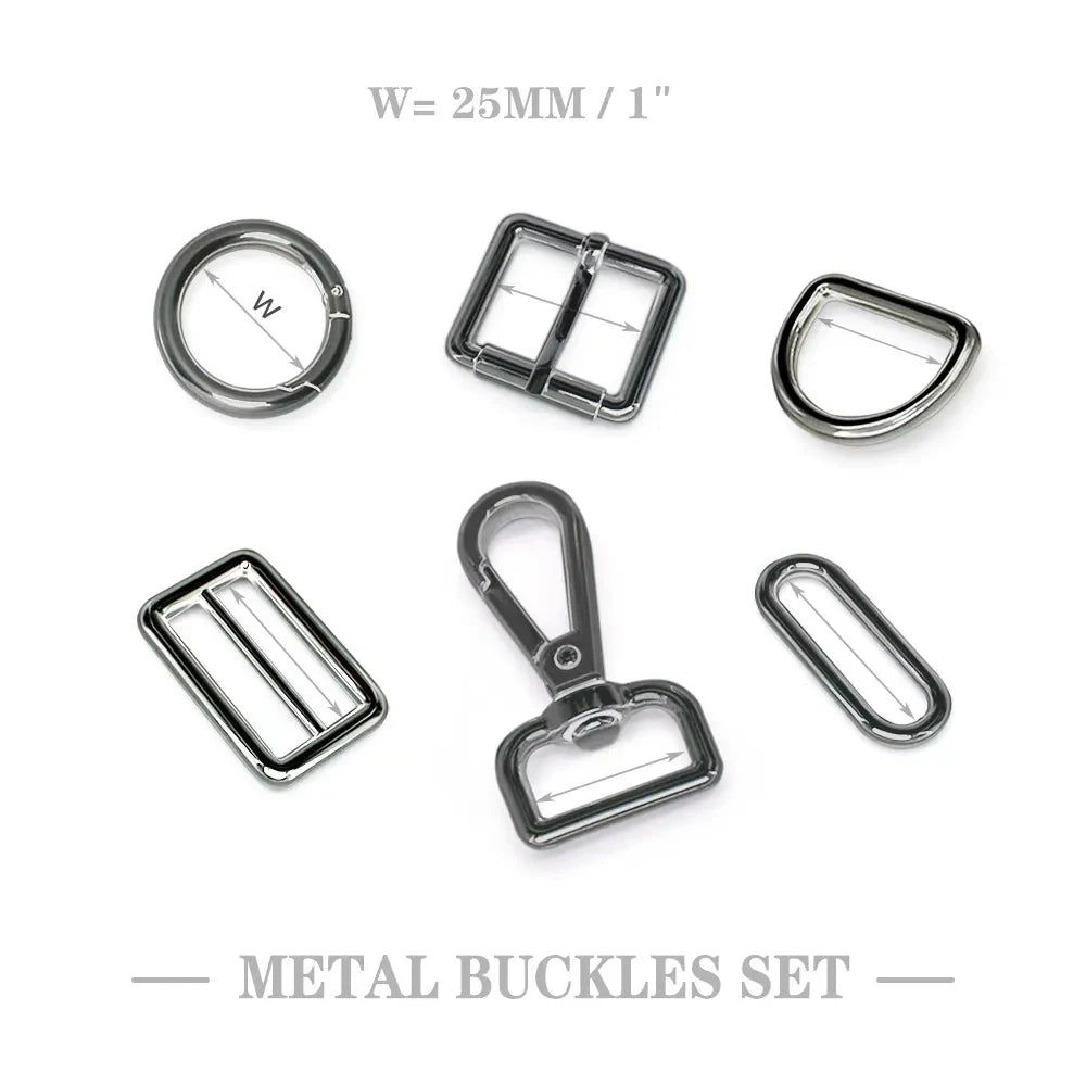 Factory Direct Sale Adjustable D Ring Round Pin Buckle Dog Collar Metal Buckle Bag Accessories Set for Handbag