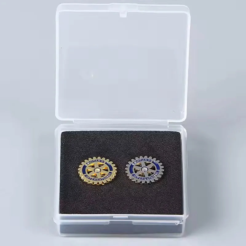 Metal Club Pin Crafts Manufacturers Gold Round Rotary International Metal Enamel Badge Rotary Lapel Pin