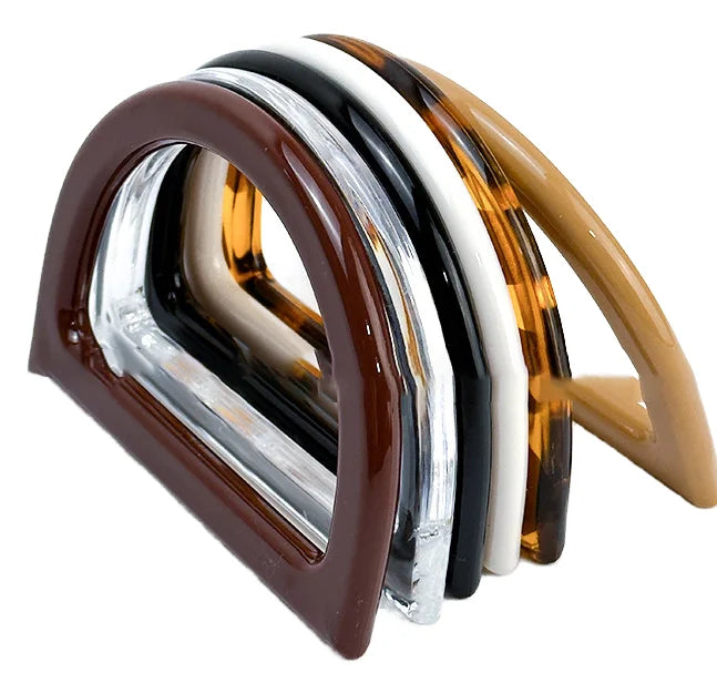 MZhardware  D-shaped Bag Handle Replacement Semi-circular Handle Flat Plastic Bag Handles for DIY Purse Handbag Accessories
