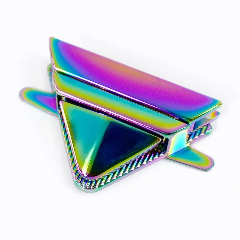 MZhardware Wholesale Triangle Metal Bag Clasp Handbag Purse Turn Locks for DIY Handbag Bag Purse Luggage Hardware Press Lock