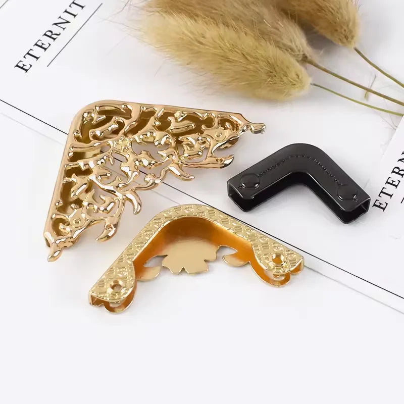 High Quality Gold Silvery Decorative Flat Angle Bag Edge Corner Metal Bag Accessories Metal Notebook Edge Corner