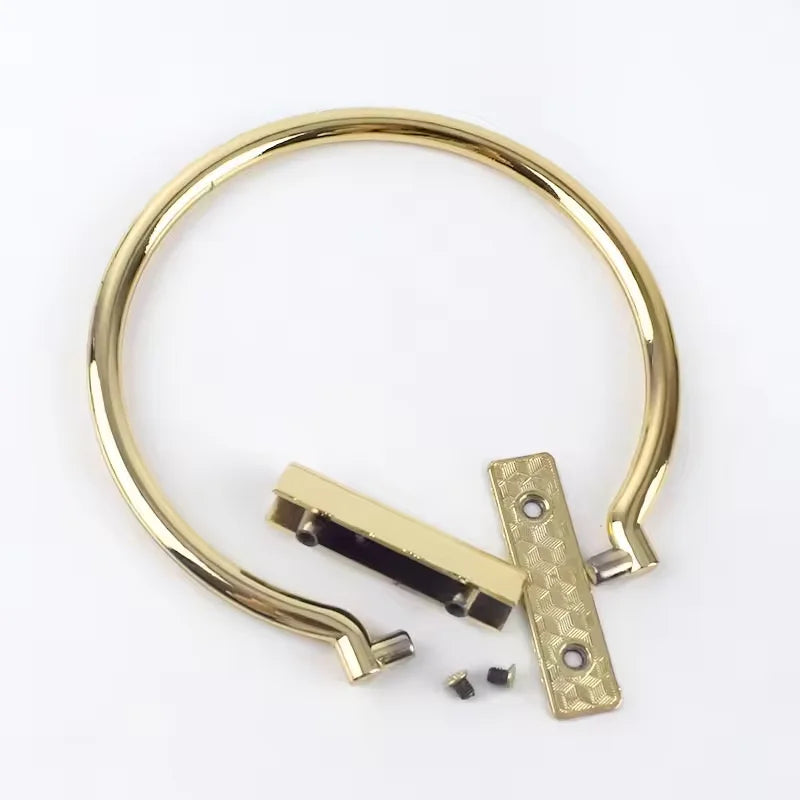 Factory Direct Sale Handbag Hardware Accessory Metal Handle for Making Bags Handle Bags D Ring Bag Handle