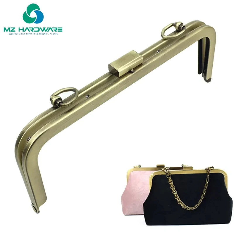20.5cm Metal Purse Frame Women Handle Clutch Bag Accessories DIY Copper Black Light Gold HandBag Kiss Clasp Lock Hardware