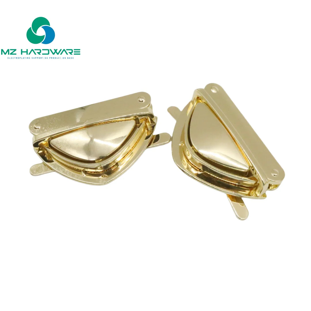 MZ Alloy Handbag Accessories Triangle Shape Lock Hardware Snap Clasps Closure Twist Buckle Purse Switch Luggage