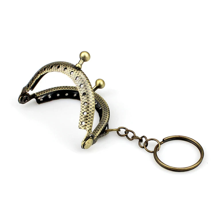 MZ 5cm Arch Embossed Clutch Frame Small Wholesale Metal Purse Frame Clip Handle Key Ring for Coin Purse Bag Making DIY Craft